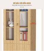 Tủ hồ sơ THS01.7 120x200 - Vân gỗ nhạt