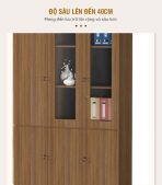 Tủ hồ sơ THS01.8 120x200 - Vân gỗ đậm