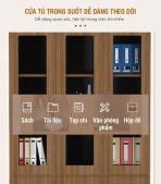 Tủ hồ sơ THS01.8 120x200 - Vân gỗ đậm