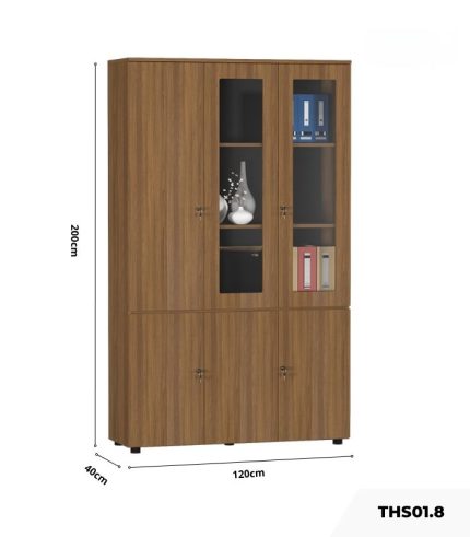 Tủ hồ sơ THS01.8 120x200 - Vân gỗ đậm