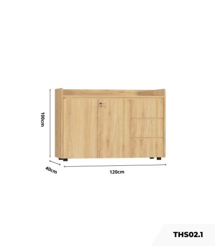 Tủ hồ sơ THS02.1 120x100 - Vân gỗ nhạt