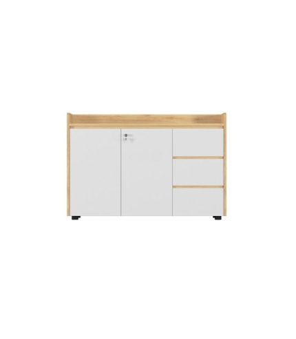Tủ hồ sơ THS02.2 120x100 - Vân gỗ nhạt kết hợp Trắng