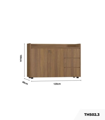 Tủ hồ sơ THS02.3 120x100 - Vân gỗ đậm