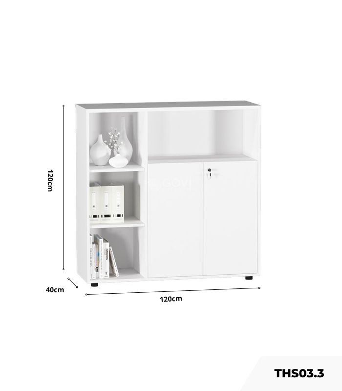 Tủ hồ sơ THS03.3 120x120 - Trắng