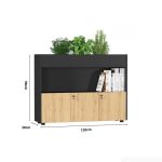 Tủ hồ sơ THS04.10 120x90 - Vân gỗ nhạt kết hợp Đen