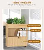 Tủ hồ sơ THS04.1 80x90 - Vân gỗ nhạt