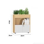 Tủ hồ sơ THS04.2 80x90 - Vân gỗ nhạt kết hợp Trắng