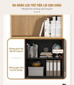 Tủ hồ sơ THS04.2 80x90 - Vân gỗ nhạt kết hợp Trắng
