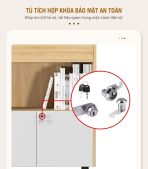 Tủ hồ sơ THS04.2 80x90 - Vân gỗ nhạt kết hợp Trắng
