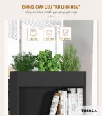 Tủ hồ sơ THS04.4 80x90 - Vân gỗ nhạt kết hợp Đen