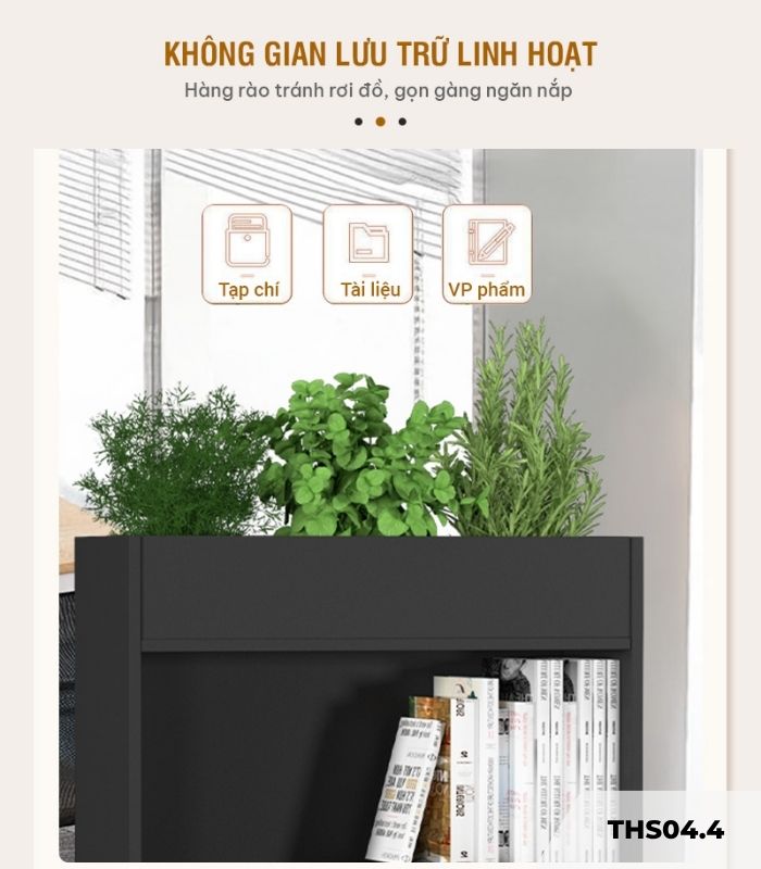 Tủ hồ sơ THS04.4 80x90 - Vân gỗ nhạt kết hợp Đen