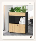 Tủ hồ sơ THS04.5 80x90 - Vân gỗ nhạt kết hợp Đen