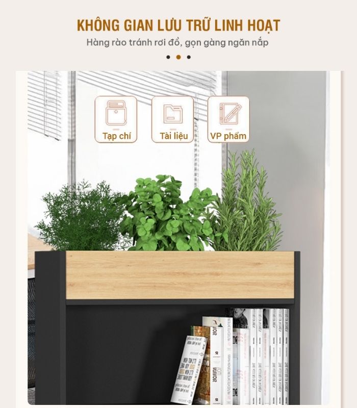 Tủ hồ sơ THS04.5 80x90 - Vân gỗ nhạt kết hợp Đen
