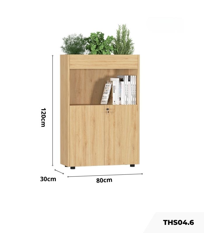 Tủ hồ sơ THS04.6 80x120 - Vân gỗ nhạt