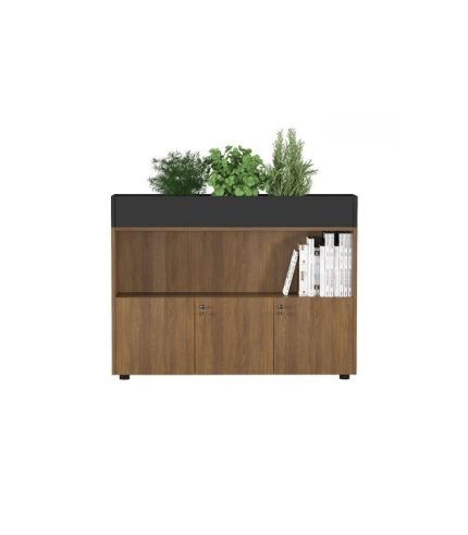 Tủ hồ sơ THS04.9 120x90 - Vân gỗ đậm kết hợp Đen