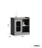 Tủ hồ sơ THS05.1 80x80 - Vân gỗ kết hợp Ghi