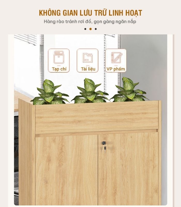 Tủ hồ sơ THS06.1 80x90 - Vân gỗ nhạt