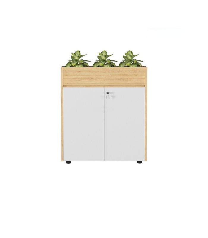 Tủ hồ sơ THS06.2 80x90 - Vân gỗ nhạt kết hợp Trắng