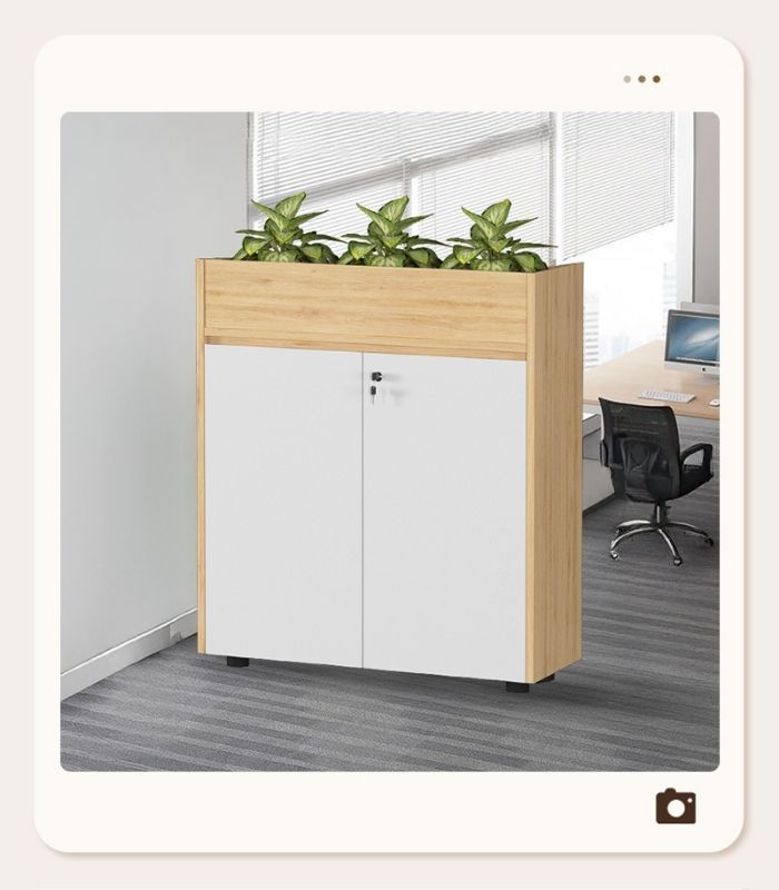 Tủ hồ sơ THS06.2 80x90 - Vân gỗ nhạt kết hợp Trắng