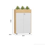 Tủ hồ sơ THS06.5 80x120 - Vân gỗ kết hợp Trắng