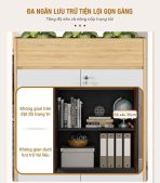 Tủ hồ sơ THS06.5 80x120 - Vân gỗ kết hợp Trắng