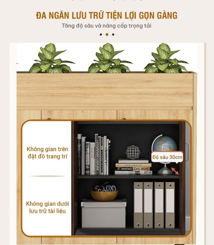 Tủ hồ sơ THS06.7 120x90 - Vân gỗ nhạt