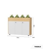 Tủ hồ sơ THS06.8 120x90 - Vân gỗ nhạt kết hợp Trắng