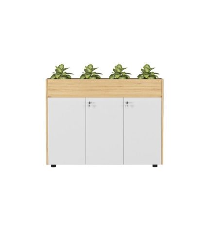 Tủ hồ sơ THS06.8 120x90 - Vân gỗ nhạt kết hợp Trắng