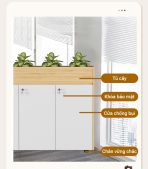 Tủ hồ sơ THS06.8 120x90 - Vân gỗ nhạt kết hợp Trắng