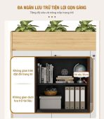 Tủ hồ sơ THS06.8 120x90 - Vân gỗ nhạt kết hợp Trắng