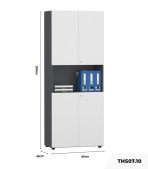 Tủ hồ sơ THS07.10 80x200 - Trắng kết hợp Đen