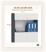 Tủ hồ sơ THS07.10 80x200 - Trắng kết hợp Đen
