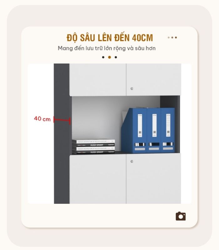 Tủ hồ sơ THS07.10 80x200 - Trắng kết hợp Đen