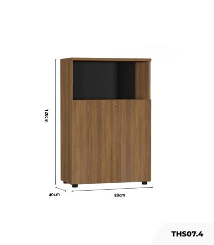 Tủ hồ sơ THS07.4 80x120 - Vân gỗ đậm