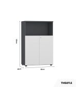 Tủ hồ sơ THS07.5 80x120 - Trắng kết hợp Đen