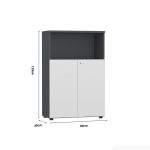 Tủ hồ sơ THS07.5 80x120 - Trắng kết hợp Đen