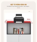 Tủ hồ sơ THS07.5 80x120 - Trắng kết hợp Đen