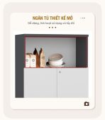 Tủ hồ sơ THS07.5 80x120 - Trắng kết hợp Đen