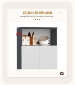 Tủ hồ sơ THS07.5 80x120 - Trắng kết hợp Đen