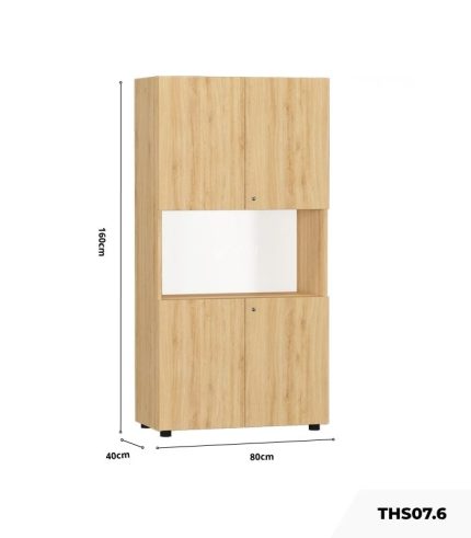 Tủ hồ sơ THS07.6 80x160 - Vân gỗ nhạt