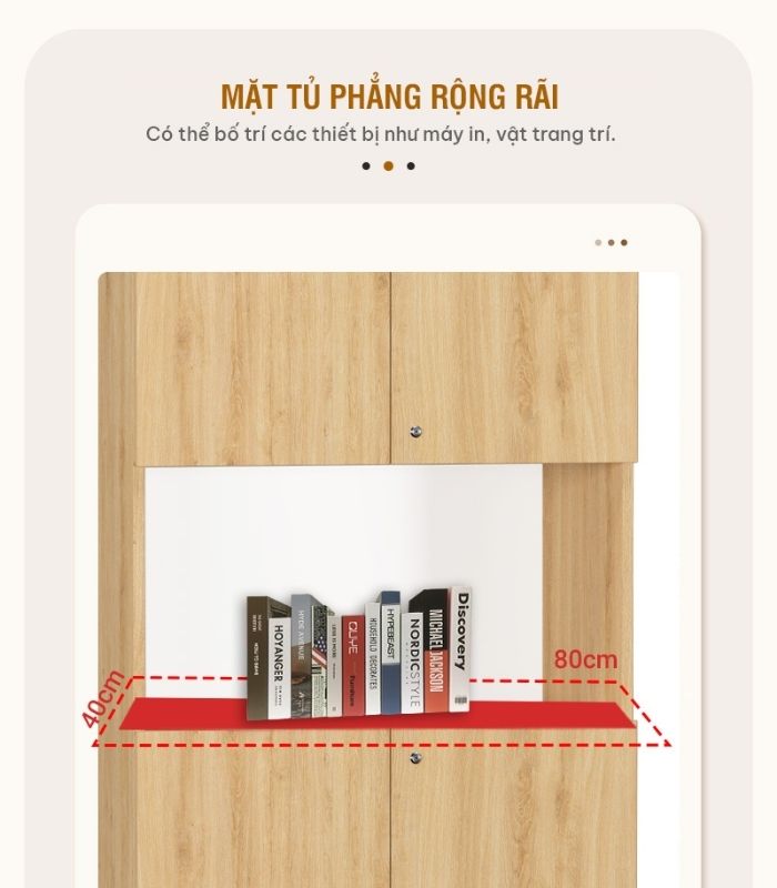 Tủ hồ sơ THS07.6 80x160 - Vân gỗ nhạt