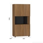 Tủ hồ sơ THS07.7 80x160 - Vân gỗ đậm