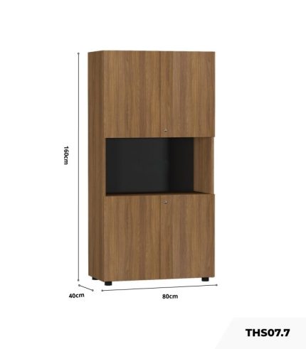 Tủ hồ sơ THS07.7 80x160 - Vân gỗ đậm