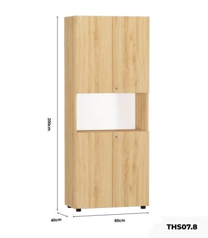 Tủ hồ sơ THS07.8 80x200 - Vân gỗ nhạt