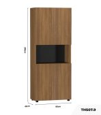 Tủ hồ sơ THS07.9 80x200 - Vân gỗ đậm
