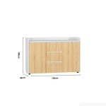 Tủ hồ sơ THS08.1 120x100 - Vân gỗ nhạt kết hợp Trắng