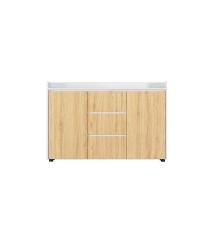 Tủ hồ sơ THS08.1 120x100 - Vân gỗ nhạt kết hợp Trắng