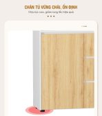 Tủ hồ sơ THS08.1 120x100 - Vân gỗ nhạt kết hợp Trắng