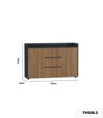 Tủ hồ sơ THS08.2 120x100 - Vân gỗ đậm kết hợp Đen