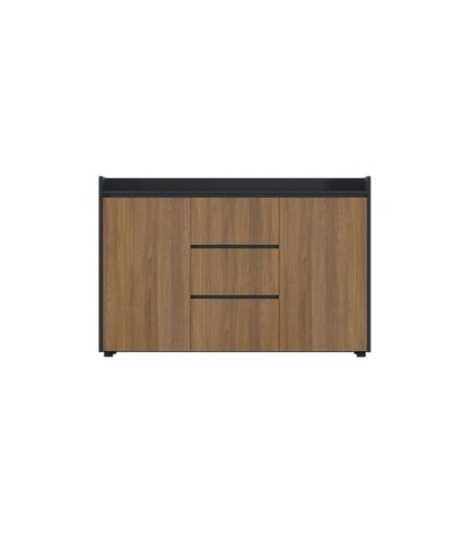Tủ hồ sơ THS08.2 120x100 - Vân gỗ đậm kết hợp Đen